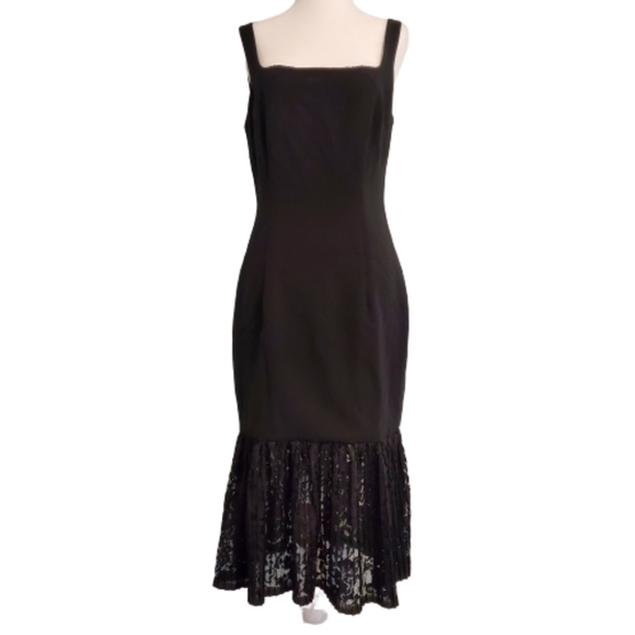 NEW Black Halo Arabelle Black Lace Trim Dress - Picture 1 of 4
